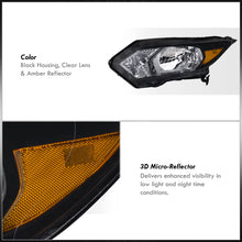Load image into Gallery viewer, Honda HRV 2016-2018 Headlights Black Housing Clear Len Amber Reflector (Halogen Models Only)

