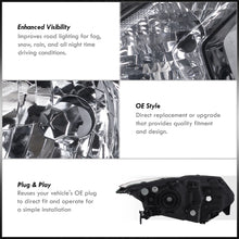 Load image into Gallery viewer, Honda HRV 2016-2018 Headlights Black Housing Clear Len Amber Reflector (Halogen Models Only)
