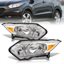 Load image into Gallery viewer, Honda HRV 2016-2018 Headlights Chrome Housing Clear Len Amber Reflector (Halogen Models Only)
