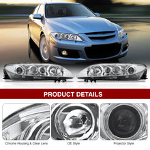 Load image into Gallery viewer, MAZDA 6 2003-2005 Head Lamp Unit w/o Fog STD Chrome Housing Clear Lens Reflector
