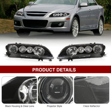Load image into Gallery viewer, MAZDA 6 2006-2008 Head Lamp Unit (STD,HALOGEN) Black Housing Clear Lens Reflector
