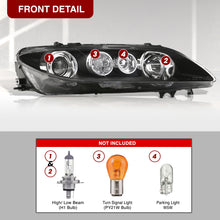 Load image into Gallery viewer, MAZDA 6 2006-2008 Head Lamp Unit (STD,HALOGEN) Black Housing Clear Lens Reflector
