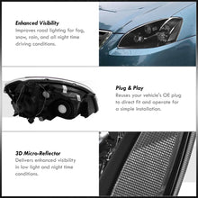 Load image into Gallery viewer, Nissan Altima 2002-2004 Factory Style Headlights Black Housing Clear Len Clear Reflector (Halogen Models Only)
