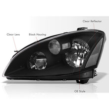 Load image into Gallery viewer, Nissan Altima 2002-2004 Factory Style Headlights Black Housing Clear Len Clear Reflector (Halogen Models Only)
