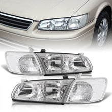 Load image into Gallery viewer, Toyota Camry 2000-2001 Factory Style Headlights + Corners Chrome Housing Clear Len Clear Reflector
