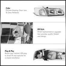 Load image into Gallery viewer, Toyota Camry 2000-2001 Factory Style Headlights + Corners Chrome Housing Clear Len Clear Reflector
