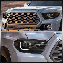 Load image into Gallery viewer, Toyota Tacoma 2016-2023 Factory Style Projector Headlights Black Housing Clear Len Amber Reflector (Models with Factory LED DRL Headlights Only)
