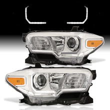 Load image into Gallery viewer, Toyota Tacoma 2016-2023 Factory Style Projector Headlights Chrome Housing Clear Len Amber Reflector (Models with Factory LED DRL Headlights Only)
