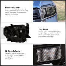 Load image into Gallery viewer, Toyota Tundra 2014-2021 LED DRL Bar Factory Style Headlights Black Housing Clear Len Clear Reflector (Halogen Models Only)
