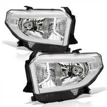 Load image into Gallery viewer, Toyota Tundra 2014-2021 LED DRL Bar Factory Style Headlights Chrome Housing Clear Len Clear Reflector (Halogen Models Only)
