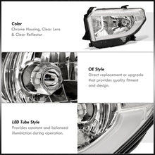 Load image into Gallery viewer, Toyota Tundra 2014-2021 LED DRL Bar Factory Style Headlights Chrome Housing Clear Len Clear Reflector (Halogen Models Only)
