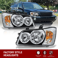 Load image into Gallery viewer, TOYOTA Highlander 2001-2003 Headlight Chrome Housing Clear Lens Clear Reflector
