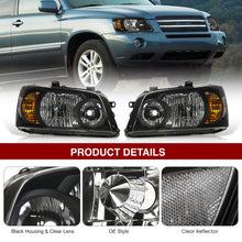 Load image into Gallery viewer, TOYOTA Highlander 04-06 Headlight Black Housing Clear Lens Clear Reflector
