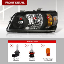 Load image into Gallery viewer, TOYOTA Highlander 04-06 Headlight Black Housing Clear Lens Clear Reflector
