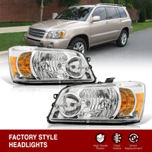 Load image into Gallery viewer, TOYOTA Highlander 04-06 Headlight Chrome Housing Clear Lens Amber Reflector
