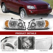 Load image into Gallery viewer, TOYOTA Highlander 04-06 Headlight Chrome Housing Clear Lens Clear Reflector
