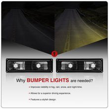Load image into Gallery viewer, Chevrolet C10 C/K 1500 2500 3500 1988-1998 Crystal Bumper Light Black
