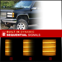 Load image into Gallery viewer, GMC C/K 1500 2500 3500 1994-2000 Sequential LED Corner Lights Black Housing Smoke Lens
