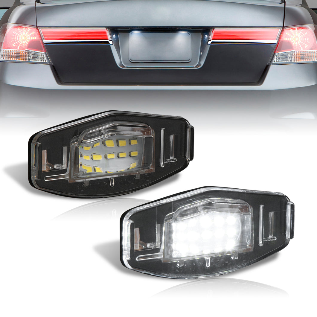 Acura MDX TL TSX / Honda Accord Civic Odyssey White SMD LED License Plate Lights Clear Len