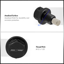 Load image into Gallery viewer, Oil Pan Magnetic Bolt with Gasket M12 x 1.25 Black for Infiniti/Lexus/Nissan/Toyota
