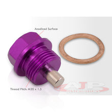 Load image into Gallery viewer, Oil Pan Magnetic Bolt with Gasket M20 x 1.5 Purple for Subaru
