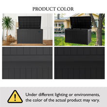 Load image into Gallery viewer, AJP Distributors 230 Gallon Outdoor Storage Box, Rain Waterproof Resin Deck Box, Lockable Large Storage Container for Patio Furniture, Cushions, Garden Tools, Sports Equipment and Pool Supplies Black
