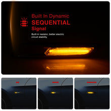 Load image into Gallery viewer, BMW 3 Series E60 E61 E82 E88 E90 E91 E92 E93 (Non-M3 Models) 2004-2010 Front Amber Sequential LED Side Marker Lights Clear Len + 3D Carbon Finishes (F10 Style)
