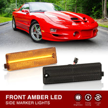 Load image into Gallery viewer, Pontiac Firebird 1998-2002 Front Amber LED Side Marker Lights Smoke Len
