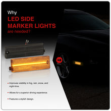 Load image into Gallery viewer, Pontiac Firebird 1998-2002 Front Amber LED Side Marker Lights Smoke Len
