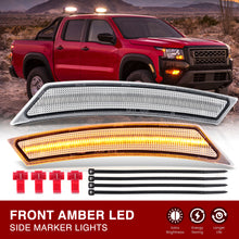 Load image into Gallery viewer, Nissan Frontier 2022-2024 Front Amber LED Side Marker Lights Clear Lens
