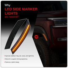 Load image into Gallery viewer, Nissan Frontier 2022-2024 Front Amber LED Side Marker Lights Smoked Lens
