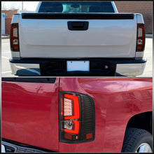 Load image into Gallery viewer, Chevrolet Silverado 2007-2013 LED Bar Tail Lights Black Housing Clear Lens Red Tube
