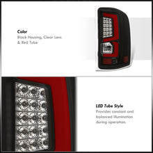 Load image into Gallery viewer, Chevrolet Silverado 2007-2013 LED Bar Tail Lights Black Housing Clear Lens Red Tube
