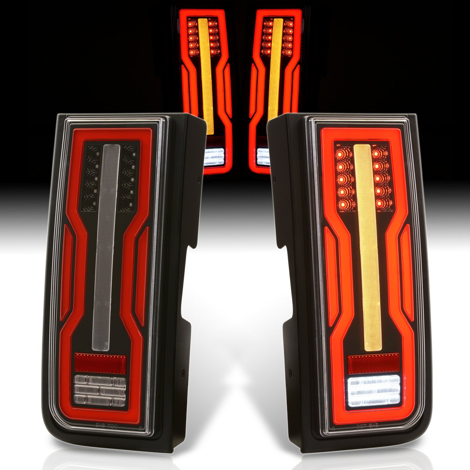 03 04 05 06 07 08 09 HUMMER H2 SUV EURO RED CLEAR LED TAIL LIGHTS