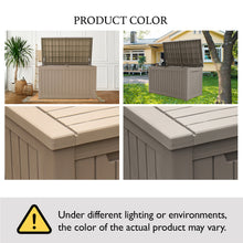 Load image into Gallery viewer, AJP Distributors 230 Gallon Outdoor Storage Box, Rain Waterproof Resin Deck Box, Lockable Large Storage Container for Patio Furniture, Cushions, Garden Tools, Sports Equipment and Pool Supplies Taupe
