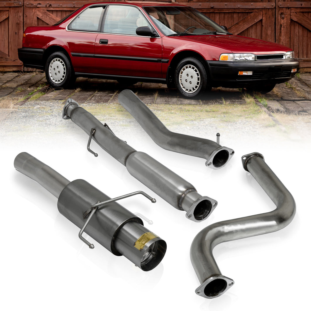 Honda Accord Coupe & Sedan 2.2L I4 1990-1993 N1 Style Stainless Steel Catback Exhaust System Gunmetal (Piping: 2.5