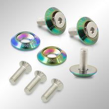 Load image into Gallery viewer, Uinversal 5 Piece Jdm Neo Chrome Billet Aluminum Engine Bay Dress Up Kit M6 x 20mm Fender Washer
