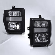 Load image into Gallery viewer, Ford F250 F350 F450 F550 Super Duty 2008-2010 Factory Style Headlights Black Housing Clear Len Clear Reflector
