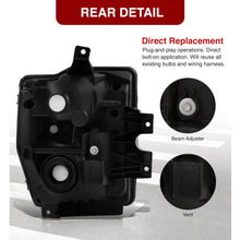 Load image into Gallery viewer, Ford F250 F350 F450 F550 Super Duty 2008-2010 Factory Style Headlights Black Housing Clear Len Clear Reflector
