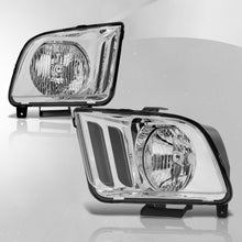 Load image into Gallery viewer, Ford Mustang 2005-2009 Factory Style Headlights Chrome Housing Clear Len Clear Reflector
