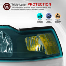 Load image into Gallery viewer, Ford Mustang 1999-2004 Factory Style Headlights Black Housing Clear Len Amber Reflector
