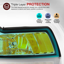 Load image into Gallery viewer, Ford Mustang 1999-2004 Factory Style Headlights Chrome Housing Clear Len Amber Reflector
