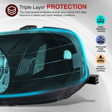 Load image into Gallery viewer, Honda Civic 1999-2000 Factory Style Headlights Black Housing Clear Len Clear Reflector
