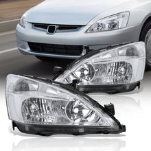 Load image into Gallery viewer, Honda Accord 2003-2007 Factory Style Headlights Chrome Housing Clear Len Clear Reflector
