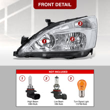 Load image into Gallery viewer, Honda Accord 2003-2007 Factory Style Headlights Chrome Housing Clear Len Clear Reflector
