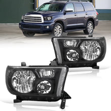 Load image into Gallery viewer, Toyota Tundra 2007-2013 / Sequoia 2008-2017 Factory Style Headlights Black Housing Clear Len Clear Reflector
