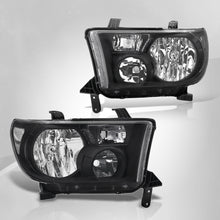 Load image into Gallery viewer, Toyota Tundra 2007-2013 / Sequoia 2008-2017 Factory Style Headlights Black Housing Clear Len Clear Reflector
