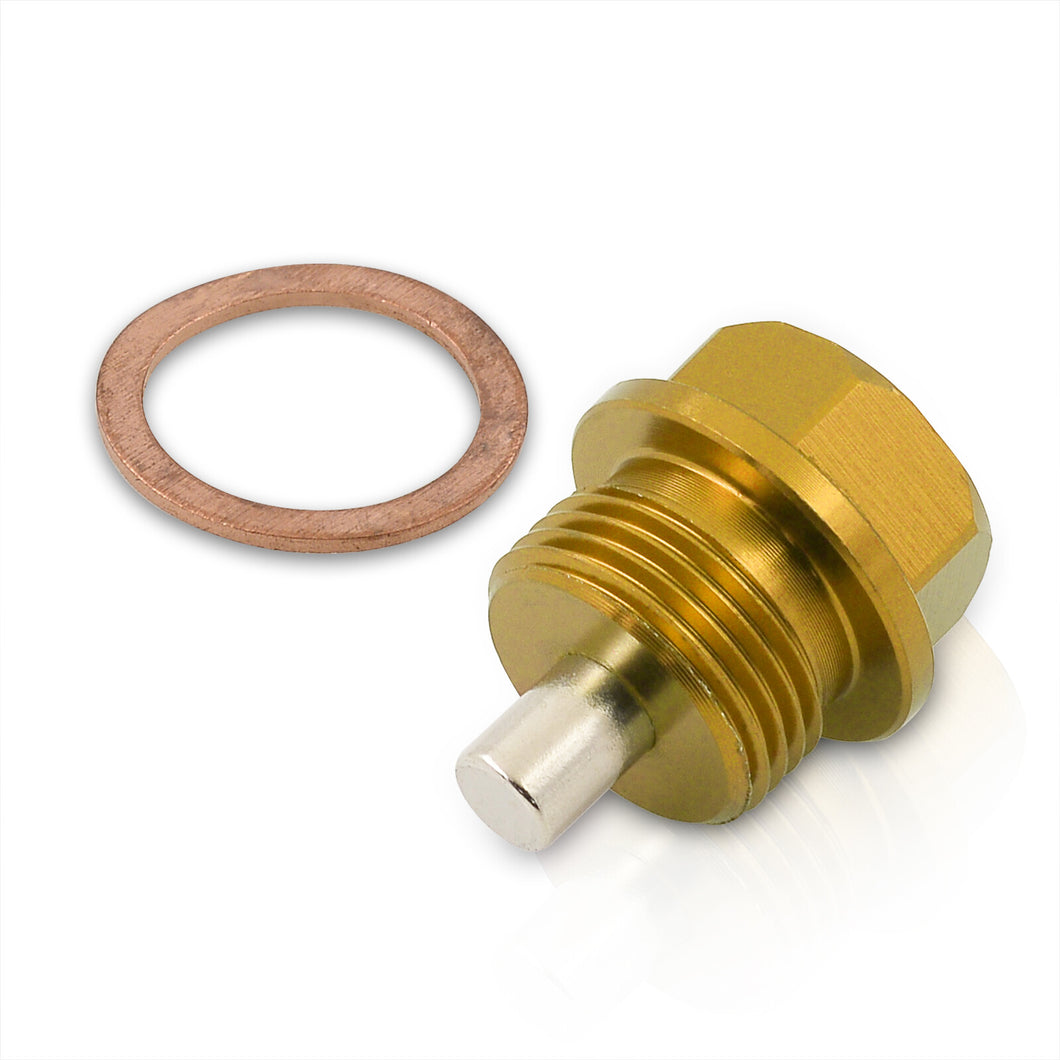 Oil Pan Magnetic Bolt with Gasket M20 x 1.5 Gold for Subaru