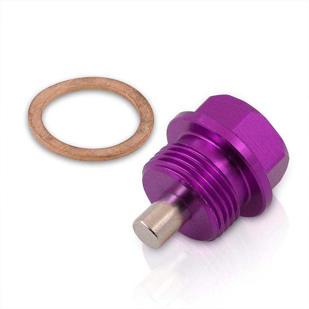 Oil Pan Magnetic Bolt with Gasket M20 x 1.5 Purple for Subaru