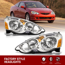 Load image into Gallery viewer, Acura RSX 2002-2004 Factory Style Headlights Chrome Housing Clear Len Amber Reflector
